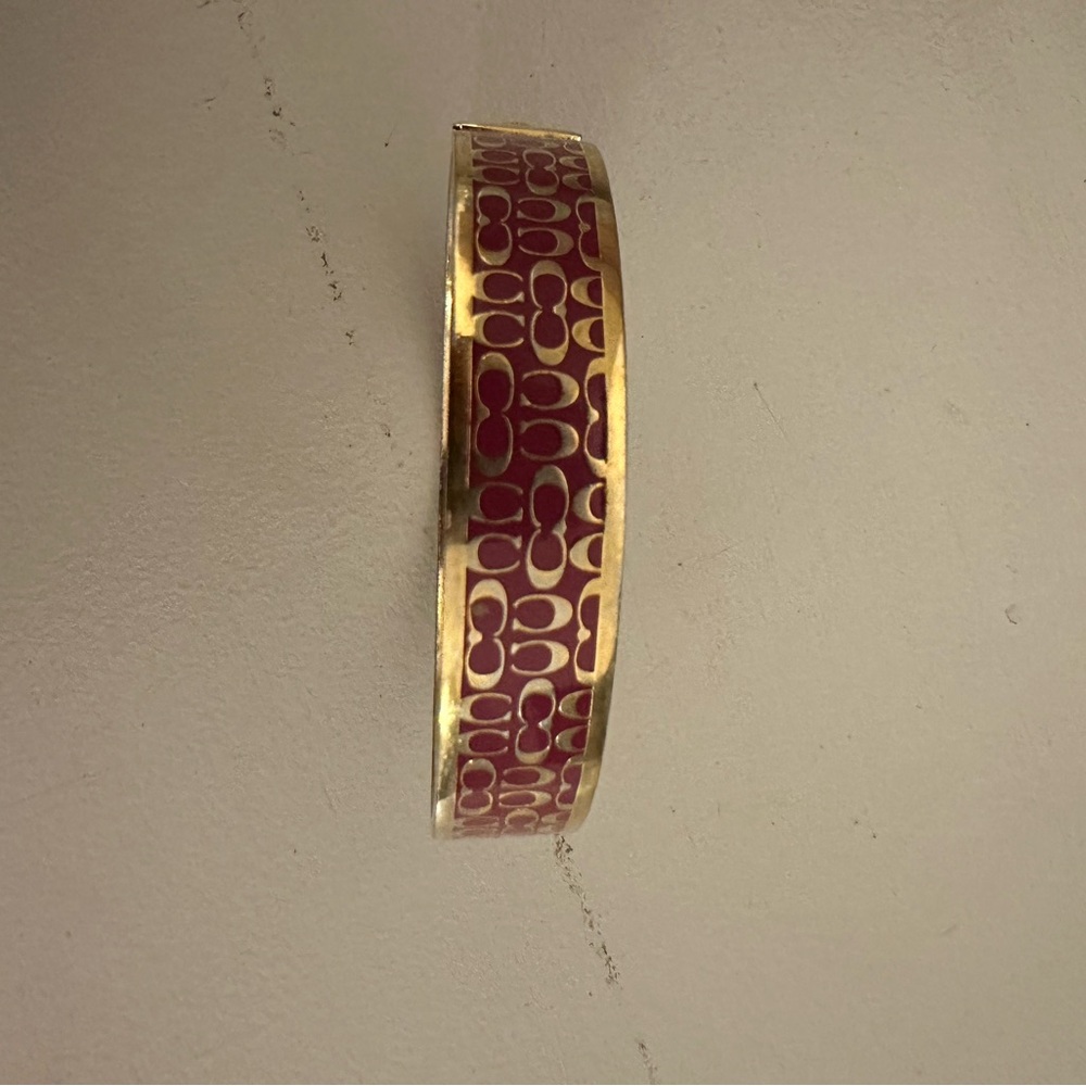 Coach Gold and Pink Patterned Bangle